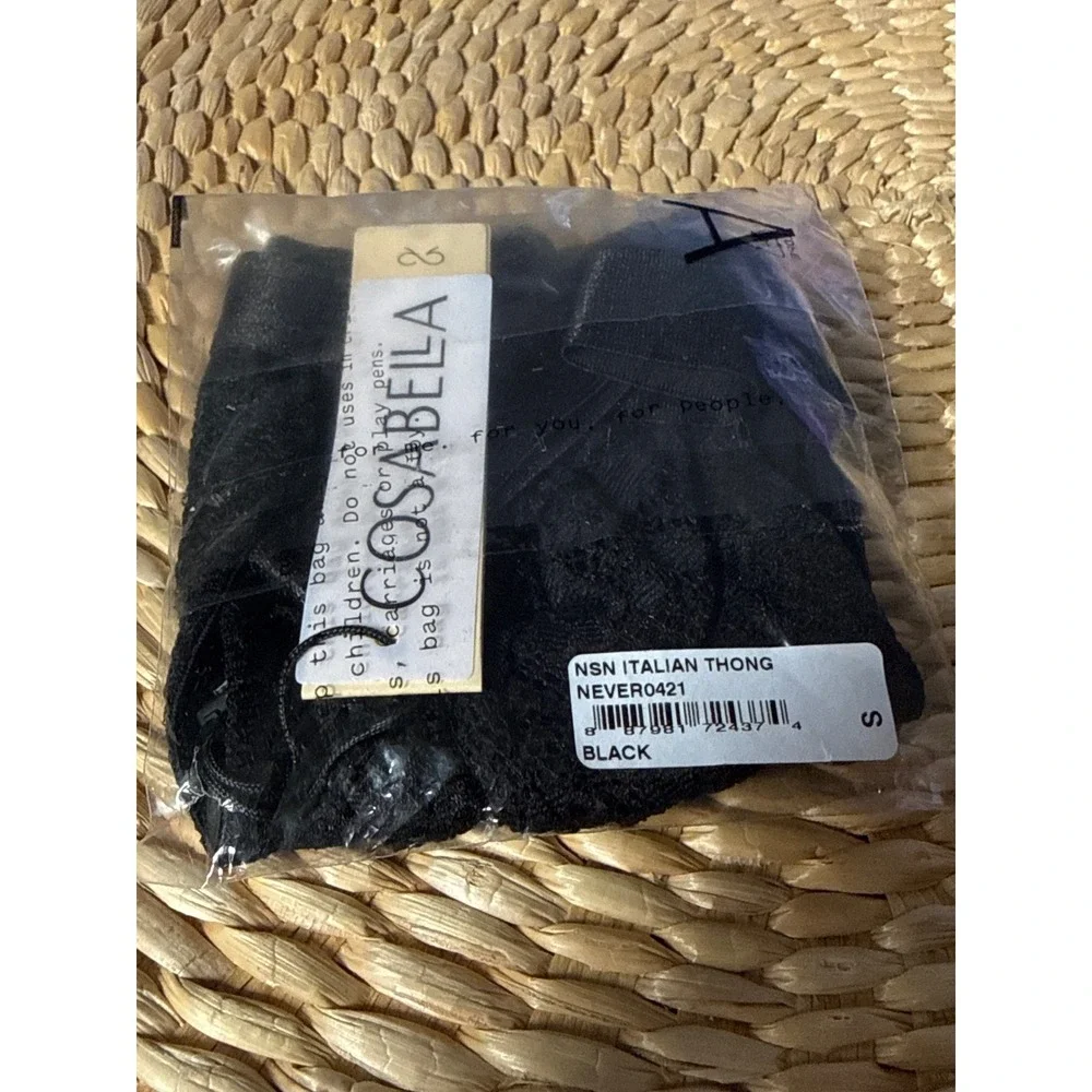Cosabella Never Say Never Italian Thong Black Lace Men's Size S Made in Italy